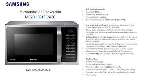 SAMSUNG Microondas MC28H5015CS » Chollometro