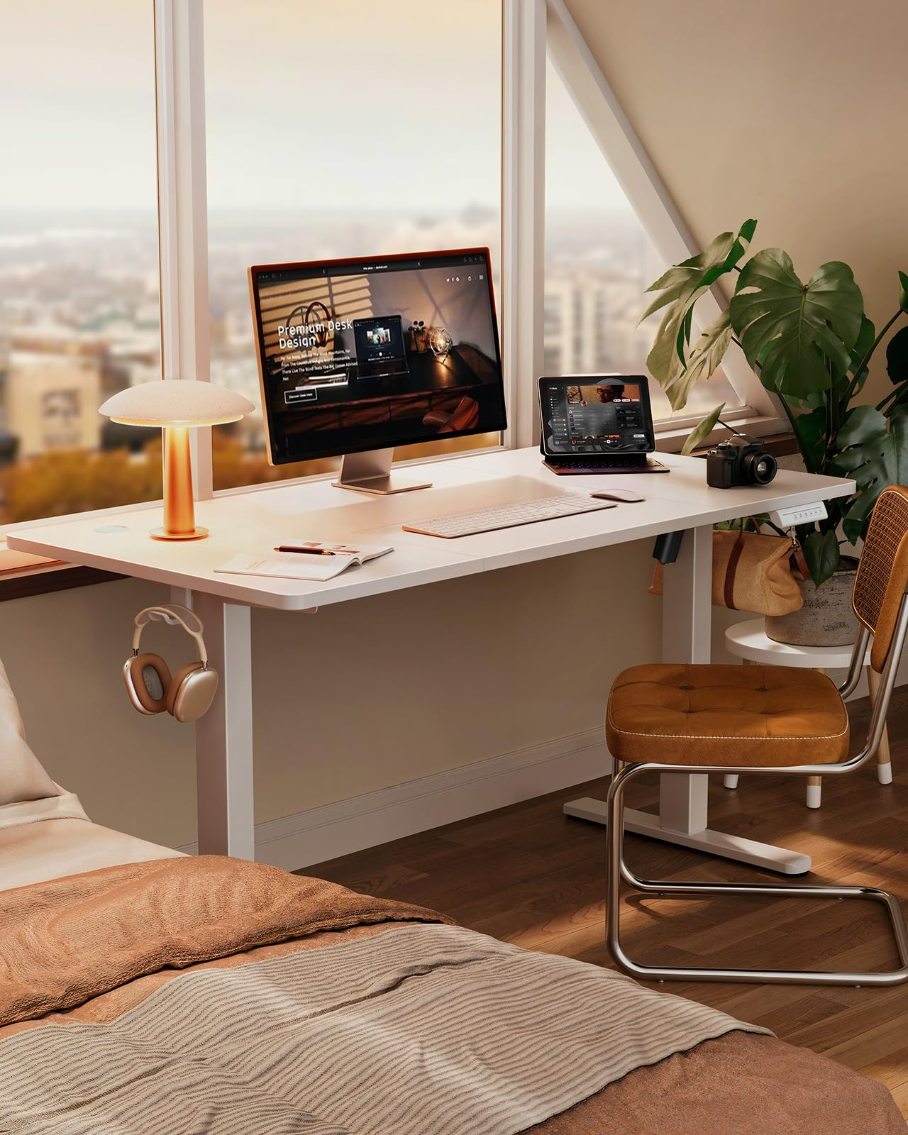ErGear Escritorio Elevable Eléctrico, 140 x 70 cm, Mesa Elevable con Panel Inteligente de 7 Memorias. 120x60 por 104,49€