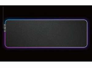 Alfombrilla Gaming RGB con Base Goma Antideslizante y Superficie Resistente Agua - Modo de luz Memoria Automática, XXL (80x30 cm)