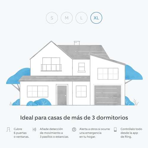 Kit de Ring Alarm - XL con sirena exterior de Amazon | Sistema de seguridad para el hogar con alarma y vigilancia asistida opcional