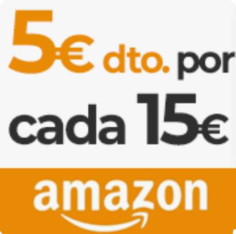 5 € de descuento por compra mínima de 15 € con la app de Amazon. (Cuentas seleccionadas).