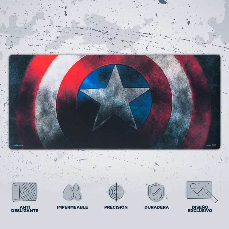 Alfombrilla ratón gaming Marvel Capitan America - Mousepad XXL