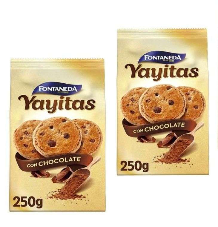 2 x Fontaneda Yayitas Galletas con Pepitas de Chocolate y Cacao 250g