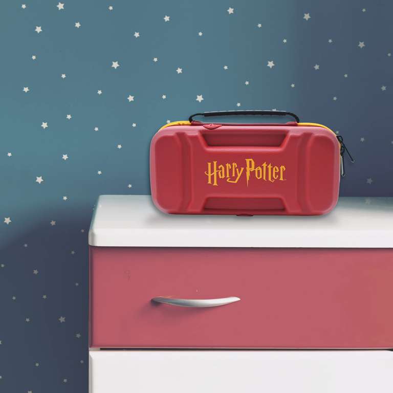 LEXIBOOK-MFA62HP Funda Protectora Harry Potter para Consola y Accesorios, A Prueba de Golpes, Rojo, sólido