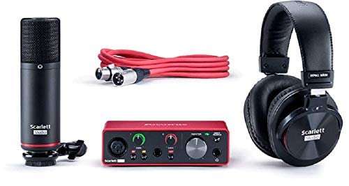 Paquete de interfaz de audio USB Scarlett Solo Studio 3.ª gen. de Focusrite + micrófono de condensador + auriculares