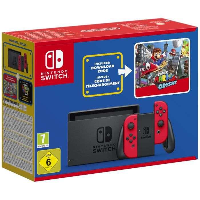 Consola Nintendo Switch Edición Mario V2 + Super Mario Odyssey + Pegatinas de la Película de Mario (SOLO PUNTOS CON RECOGIDA)