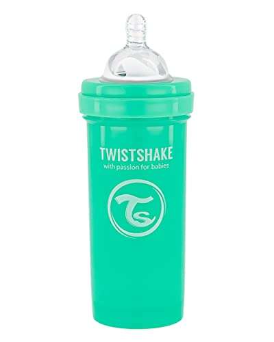 Twistshake Biberón Anti-cólicos con Tetina Flujo Medio de Silicona, 260 ml, Sin BPA, 2+ Meses