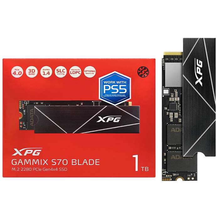 XPG Gammix S70 Blade SSD 1TB M.2 NVMe PCIe 4.0 (7400 / 6400 MB/s)
