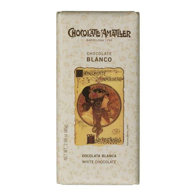 CHOCOLATES AMATLLER - Pack 10 Tabletas de Chocolate Blanco Gourmet (85gr x unidad) – Sin Gluten