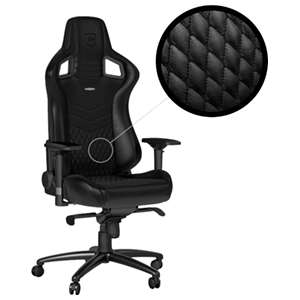 noblechairs EPIC Real Leather Negro-Negro - Silla Gaming