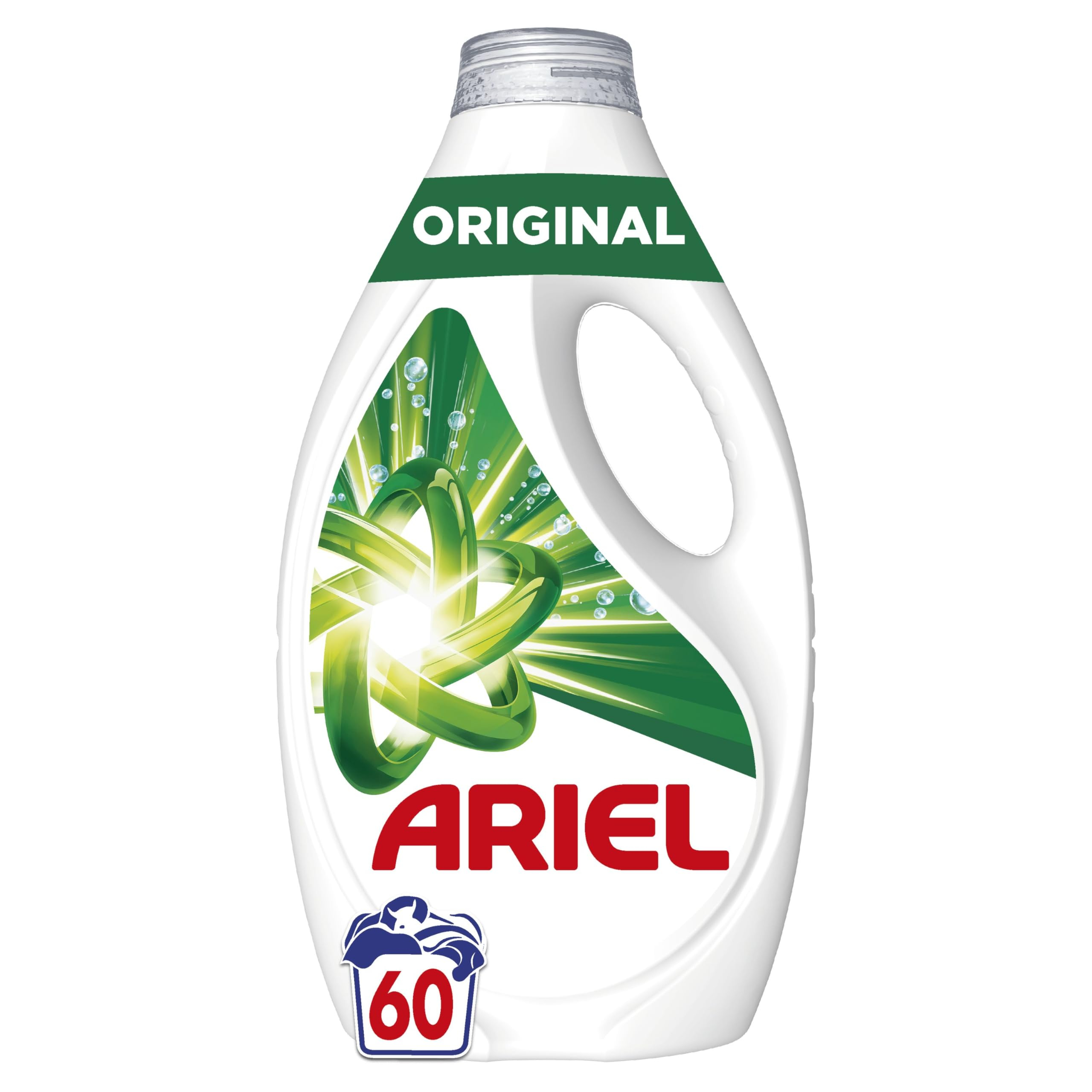 Ariel Detergente Lavadora Liquido 60 Lavados, Original, Jabon Limpieza Mejorada en Ciclos Mas Frios con la Exclusiva.