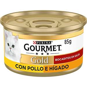 Purina Gourmet Gold Bocaditos en Salsa, Pollo e Hígado 24 latas para gatos [CUPÓN 20% primera compra recurrente]