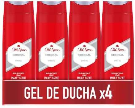 Old Spice Original Gel de Ducha para Hombres, PACK x 4, 400 ml (C. Recurrente)