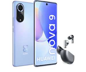Móvil - Huawei Nova 9, Azul, 128 GB, 8 GB RAM, 6.67" FHD+ 120 Hz, SD 778G 4G, Android + Freebuds Pro