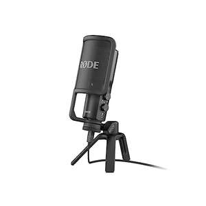 RØDE NT-USB Micrófono USB de condensador versátil estudio con filtro pop y trípode para transmisión, juegos, podcasting, producción musical