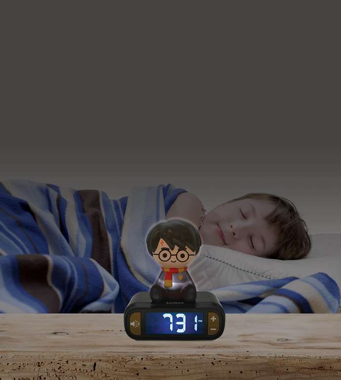 LEXIBOOK Despertador Harry Potter con Pantalla LCD Digital y luz de Noche