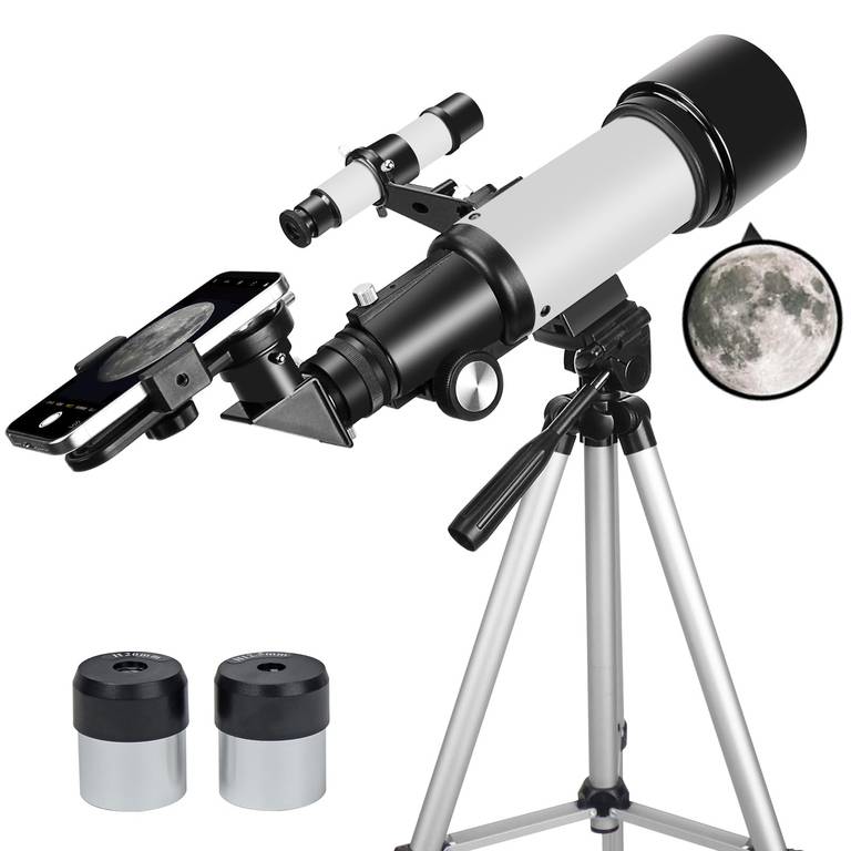 Telescopio Principiantes,Apertura 70mm, 400mm,Soporte AZ, Multicapa, Refractor, telescopio Viaje con trípode,Adaptador teléfo. vario colores