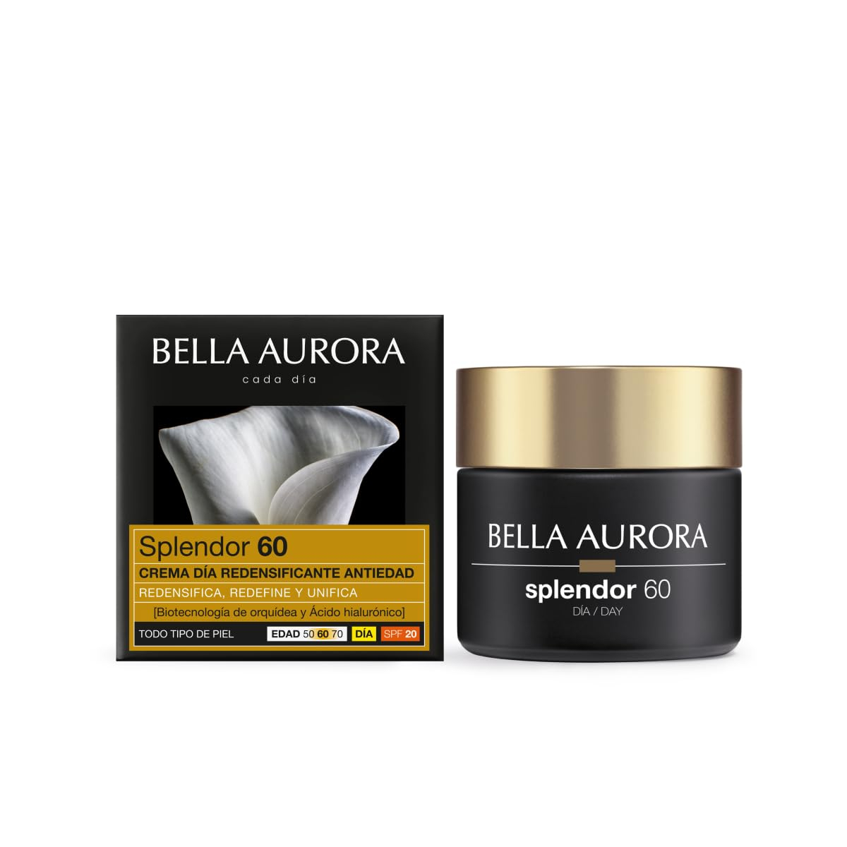 Bella Aurora Crema Facial de Día Anti-Edad 60+ Años SPF 20, 50 ml Anti-manchas, Anti-Arrugas y Despigmentante |