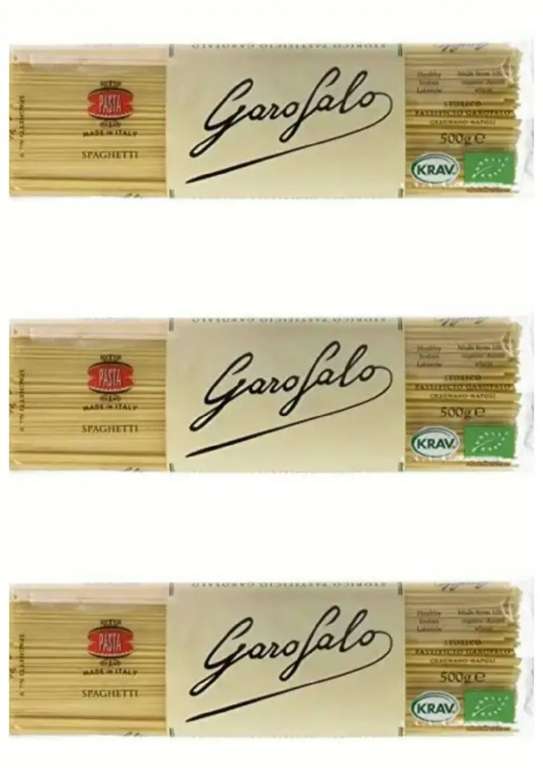 3 x Garofalo Pasta Spaghetti Bio, 500g [Unidad 1'08€]