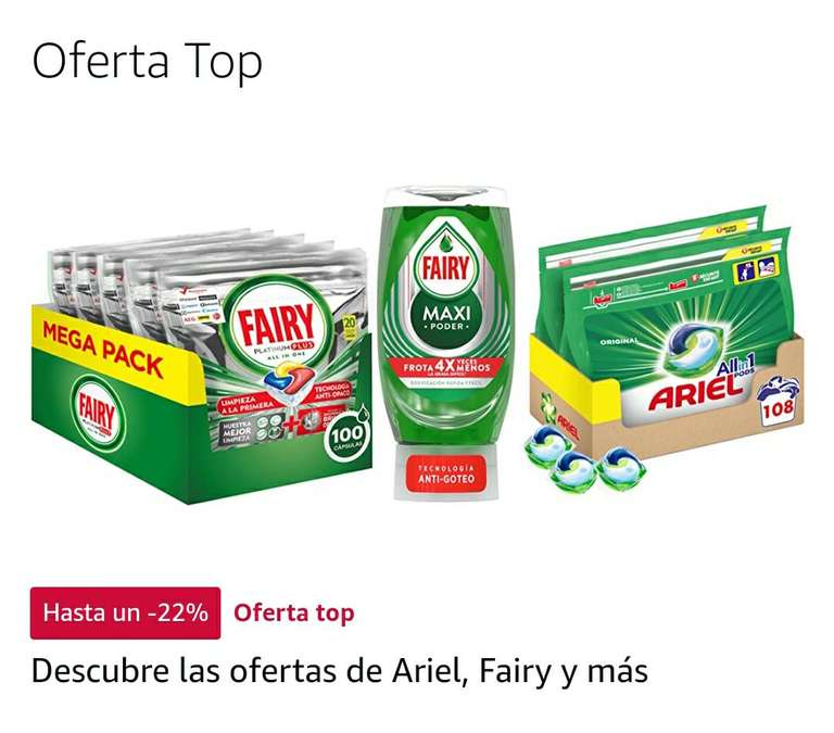 Oferta de Amazon: ofertas de Ariel, Fairy y más