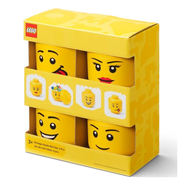 Set de 4 Cabezas de Almacenaje LEGO Oficiales