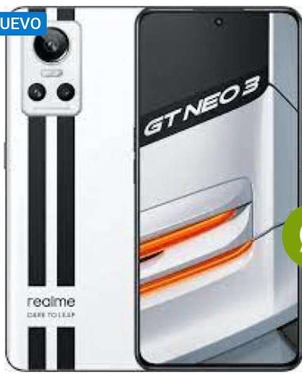 Móvil - realme GT Neo 3 5G, Blanco, 256 GB, 12 GB RAM, 6.7 " FHD+, MT6895T, 4360 mAh, Android (pantalla oled)