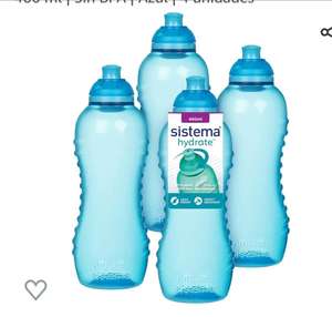 Sistema Twist 'n' Sip Squeeze botella de agua deportiva | Botella de agua a prueba de fugas | 460 ml | Sin BPA 4 unidades