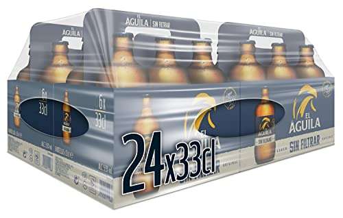 El Aguila Sin Filtrar Cerveza Lager Especial Caja 4 Pack Botella, 6 x 33cl.= 24 tercios.