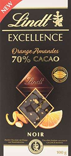 Lindt Excellence Tableta de Chocolate Negro 70% Cacao, con Naranja y Almendras (compra recurrente)