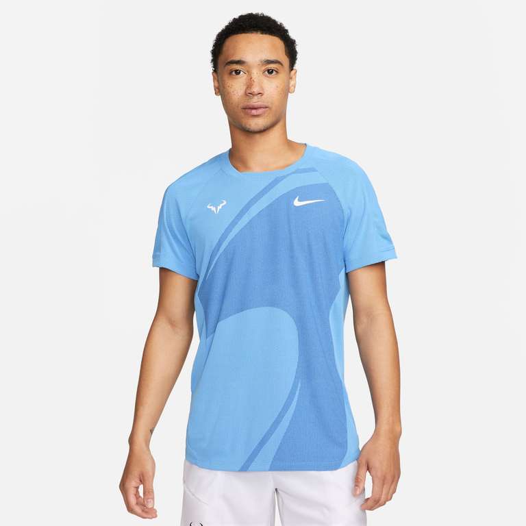Camisetas Rafa Nadal Roland Garros 2023. Azul y rosa. Tallas de la XS a 2XL.Actualización 02/06 últimas tallas S en la azul, la rosa agotada