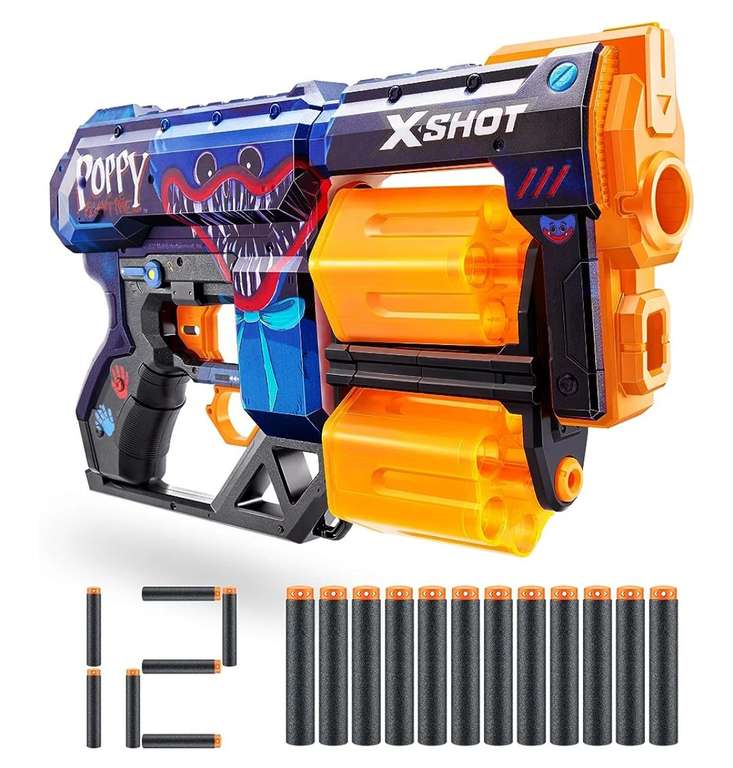 XSHOT- X-Shot Skins Dread, Poppy, 12 Dardos Lanzador Espuma