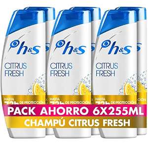 H&S Citrus Fresh Champú Anticaspa Para Pelo Graso 255ml x6 (compra recurrente)