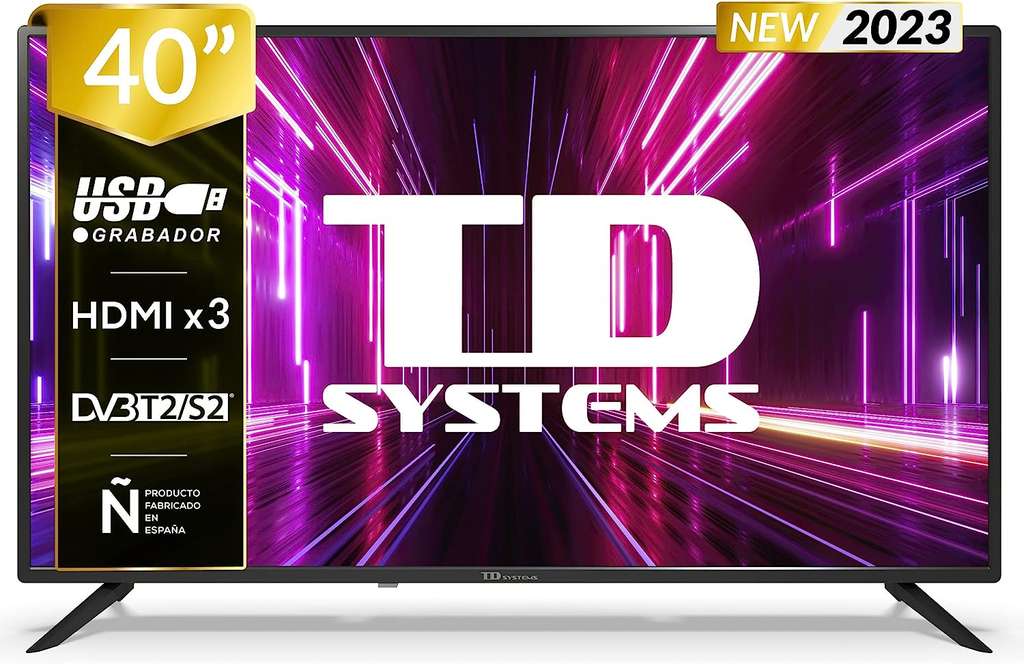 TD Systems - Televisores 40 Pulgadas Led Full HD Led, 3 años de