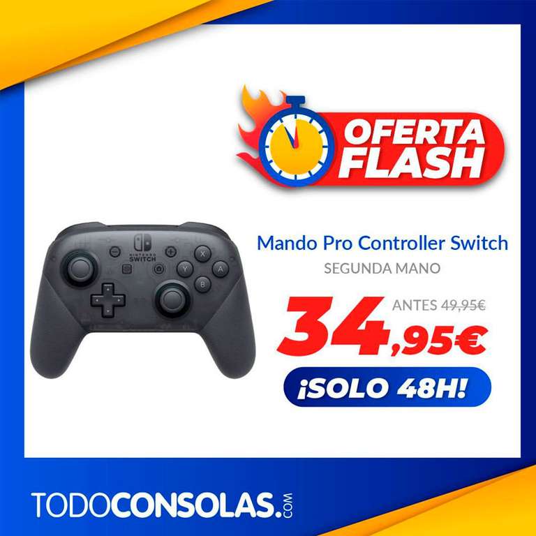Mando Pro Controller Negro (Nintendo Switch, Segunda Mano, 2 años de garantía)