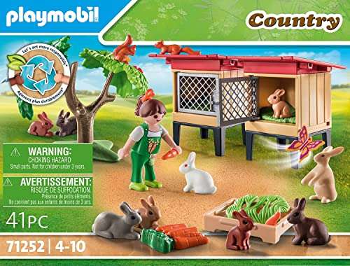PLAYMOBIL Country 71252 Conejera, Animales para la Granja ecológica