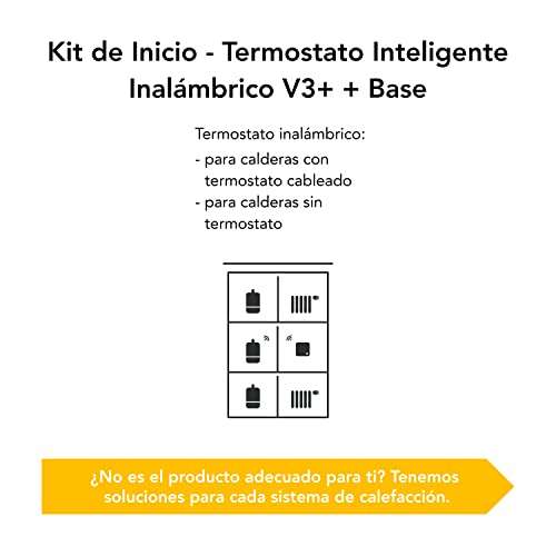 tado° Kit de Inicio – Termostato Inteligente Inalámbrico V3+ Base ad hoc incluida