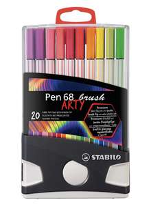 STABILO Pen 68 brush ARTY - Estuche con 20 Rotuladores punta de pincel
