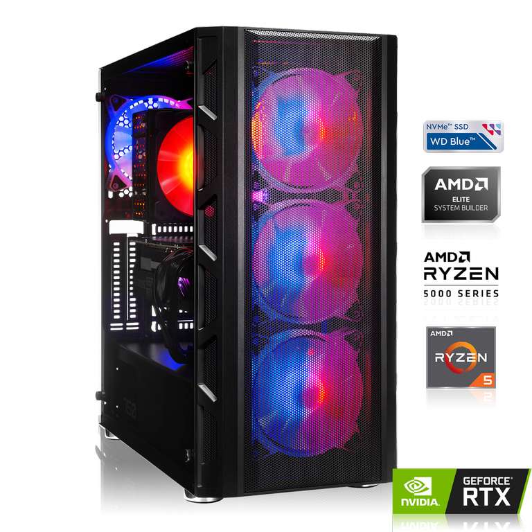 GAMING PC | AMD Ryzen 5 5600 6x3.50GHz | 16GB DDR4 | RTX 3070 8GB | 1TB M.2 SSD