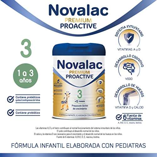 NOVALAC Premium Proactive 3 - Preparado lácteo de crecimiento infantil de 1 a 3 años - 800 g (compra recurrente)