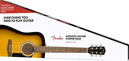 Guitarra acústica Fender + funda + correa + púas + cuerdas + suscripción 90 días Fender play
