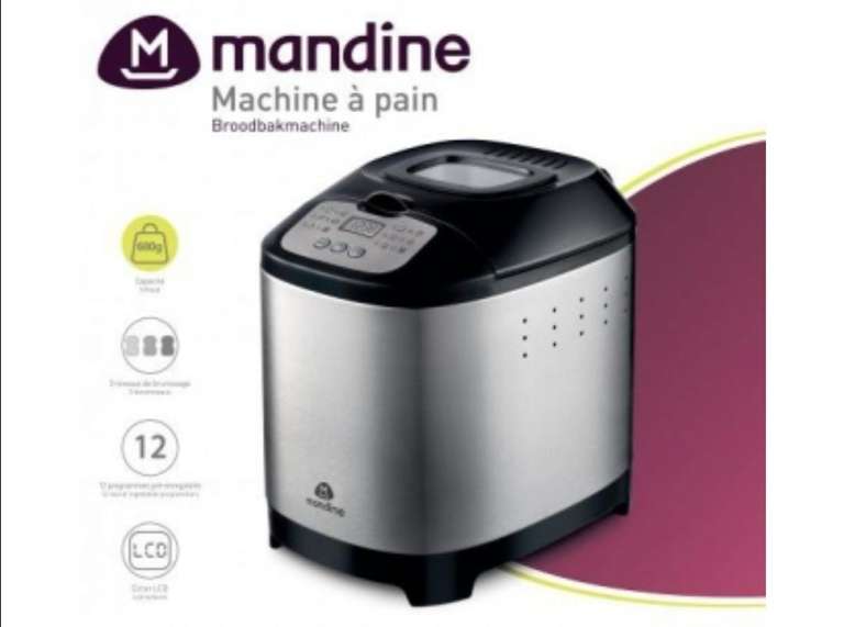 Panificadora Mandine MBM450-18 + Accesorios. Pantalla LCD