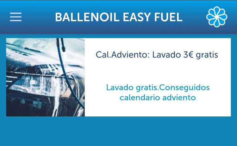 Lavado de coche gratis en gasolineras Ballenoil con su APP