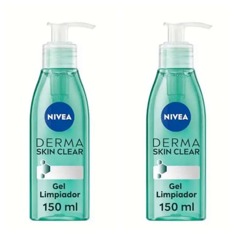 2x NIVEA Derma Skin Clear Gel Limpiador (150 ml), limpiador facial para pieles propensas a imperfecciones con fórmula vegana. 3'28€/ud