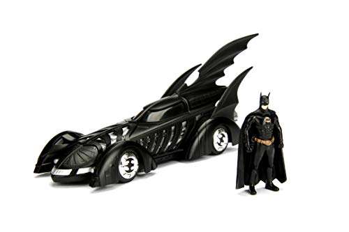 Jada - Coche Batmóvil de la Película Batman Forever de 1995, Escala 1:24, con Figura de Batman,