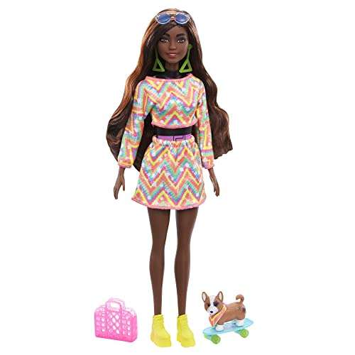 Barbie Color Reveal Set de regalo Serie Neon Tie-Dye Unicornio Muñeca que revela sus colores al pelar su capa teñida, con 25 accesorios.