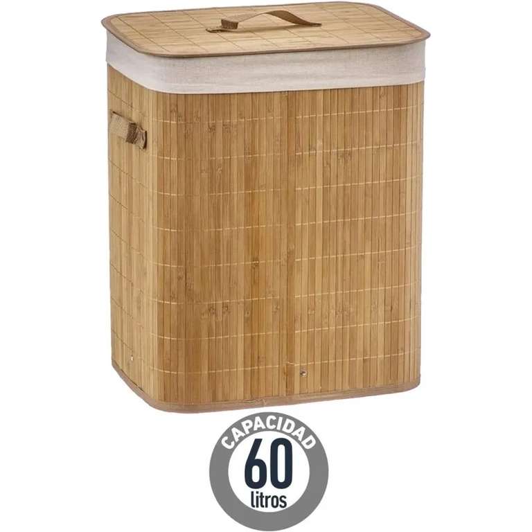 TIENDA EURASIA - Pongotodo Fabricado en Bambu y Tela, 40x50x30 cm, 60 litros