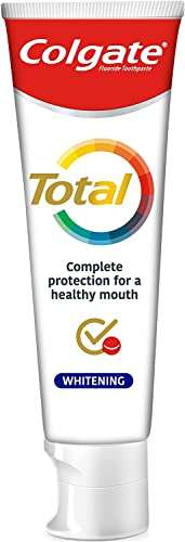 Colgate Total Blanqueador, Pasta de dientes blanqueante con Ingredientes Antibacterianos , Pack 4 Uds x 75ml