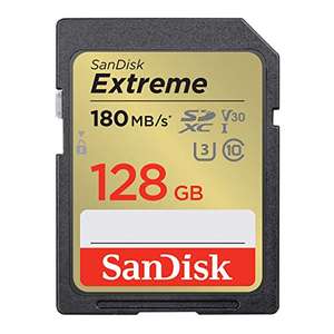 SanDisk Tarjeta SDXC Extreme de 128 GB + RescuePRO Deluxe, fabricante garantiza 2 años, hasta 180 MB/s, UHS-I, Class, 10, U3, V30,