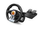 Juego de volante y pedales Multiplataforma, palanca de cambios y levas en el volante, efecto vibracion, compatible PC, PS3, PS4 y XBOX