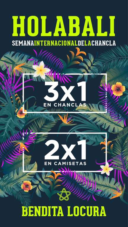 HOLABALI Chanclas 3x1 y camisetas 2x1